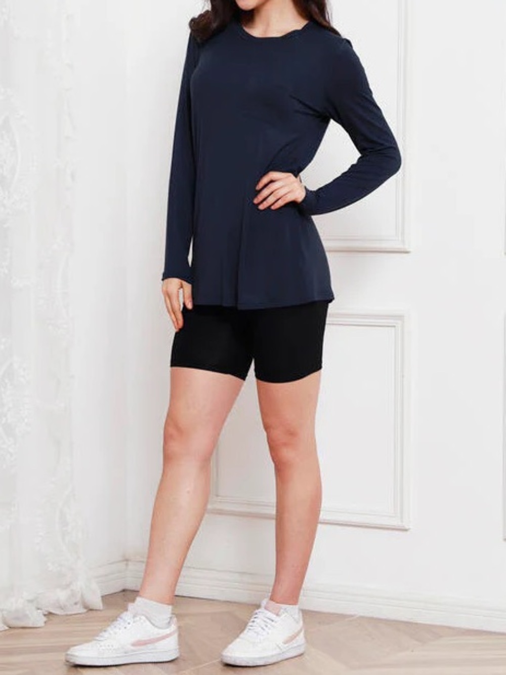 Basic Bae Full Size V-Neck Long Sleeve Top - Picture 2 of 8